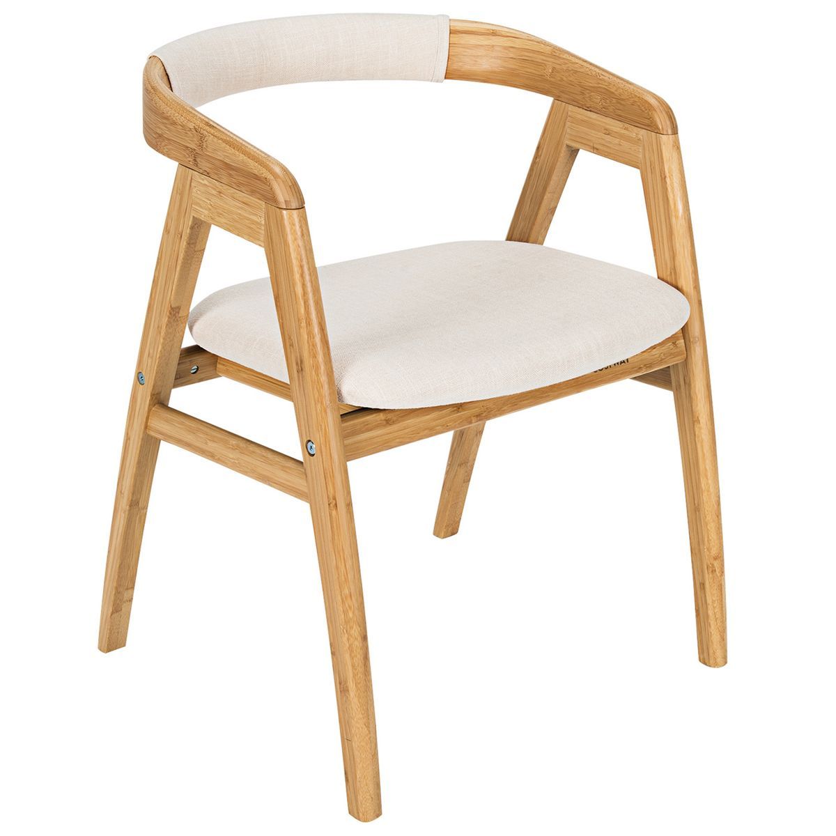 Costway Leisure Bamboo Chair Dining Chair w/ Curved Back & Anti-slip Foot Pads | Target