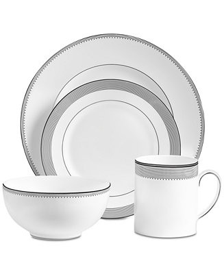 Vera Wang Wedgwood Dinnerware, Grosgrain 4-Pc. Place Setting & Reviews - Fine China - Macy's | Macys (US)