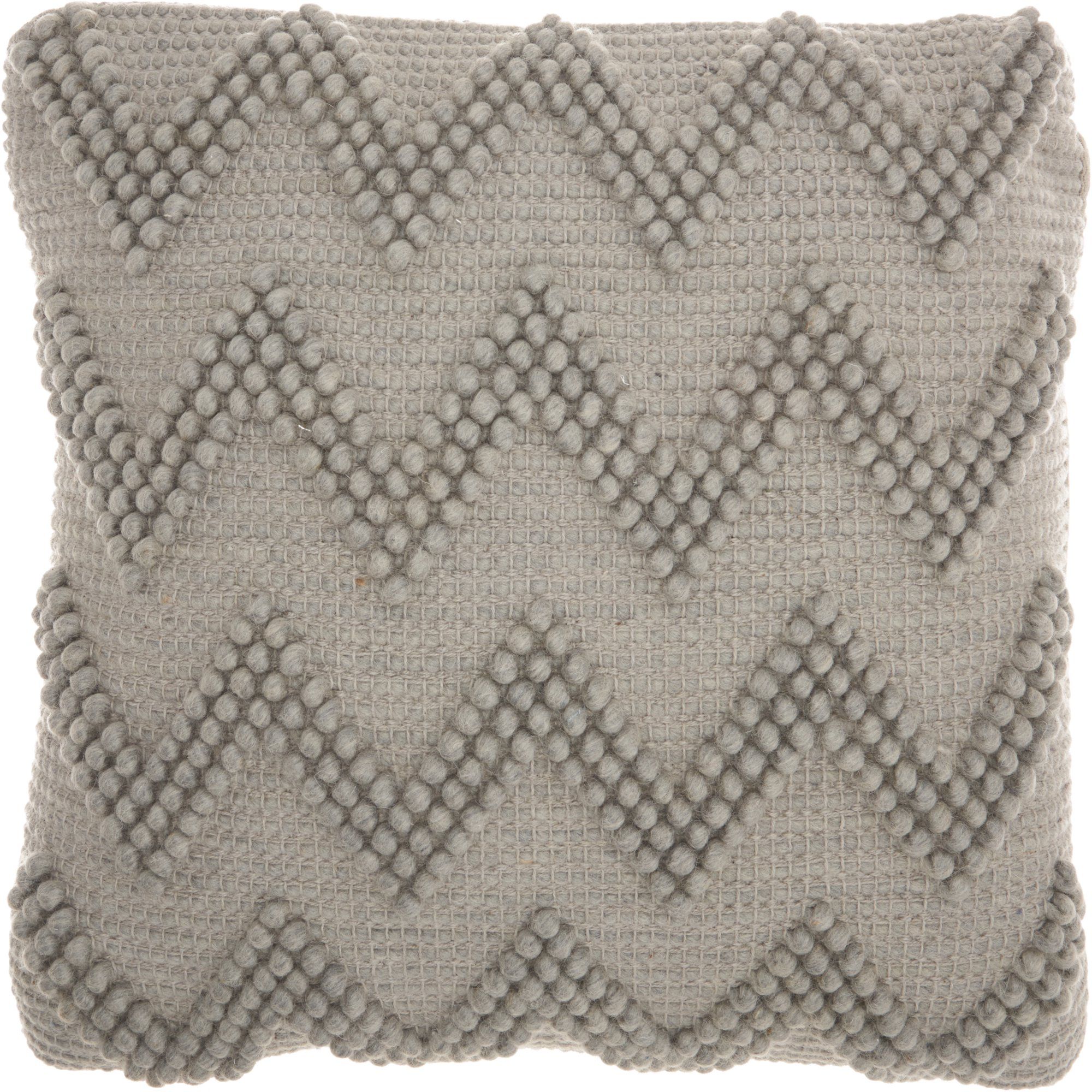 Nourison Life Styles Textured Light Grey Decorative Throw Pillow , 20" x 20" | Walmart (US)