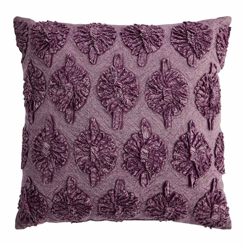 Purple Floral Stonewash Throw Pillow, 18" | At Home
