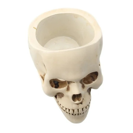 Retro Skull Flower Pot Human Skull Planter Container Makeup Brush Pen Holder | Walmart (US)