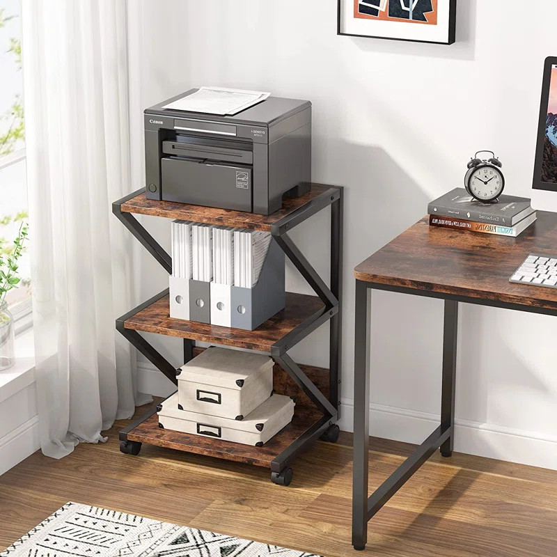 29.53'' H x 19.69'' W Printer Stand with Wheels | Wayfair North America