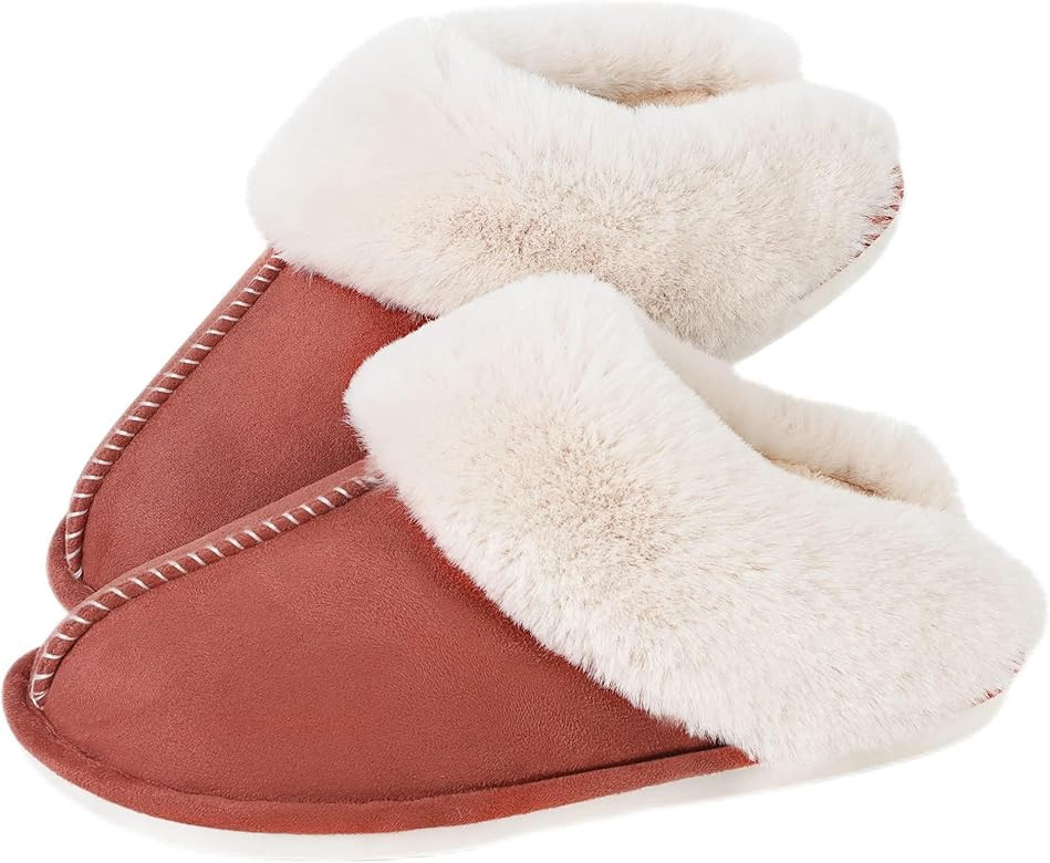 JANERIW Womens Slippers Cozy Warm Winter Slip On House Shoes Fluffy Soft Memory Foam Comfy Faux F... | Amazon (US)