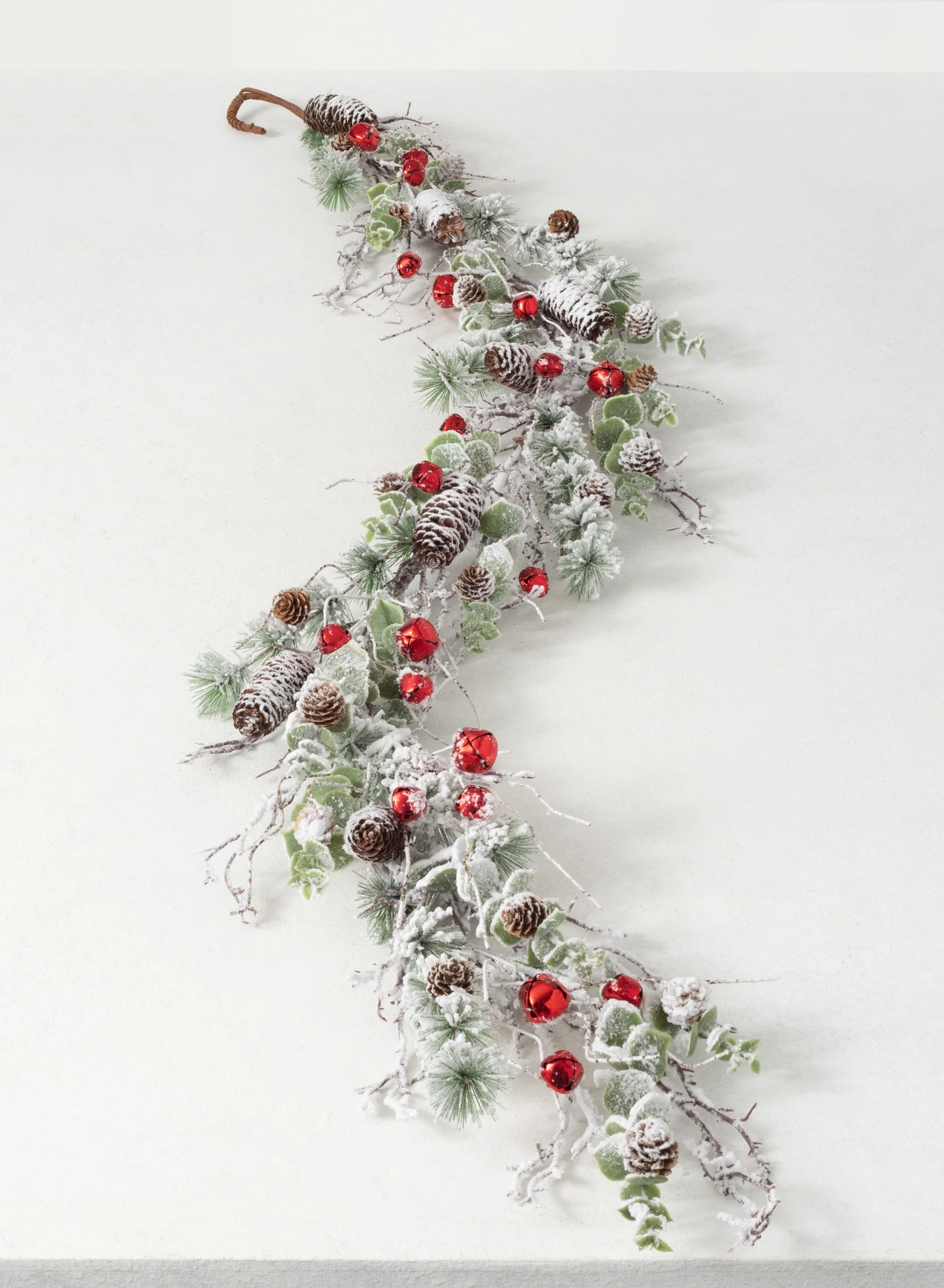 Sullivans 6' Flocked Pine & Bell Artificial Garland 72"L Green | Walmart (US)