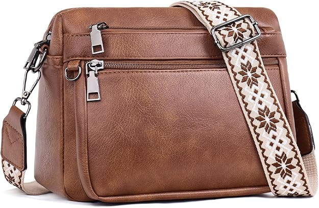 Crossbody Purses for Women Trendy,Vegan Leather Crossbody Bags,Cell Phone Camera Shoulder Handbag... | Amazon (US)
