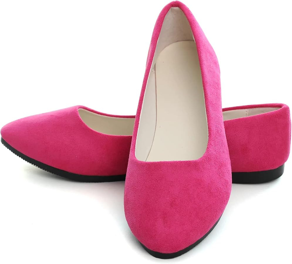 Dear Time Women Block Heel PU Pointed Toe Pumps Shoes | Amazon (US)