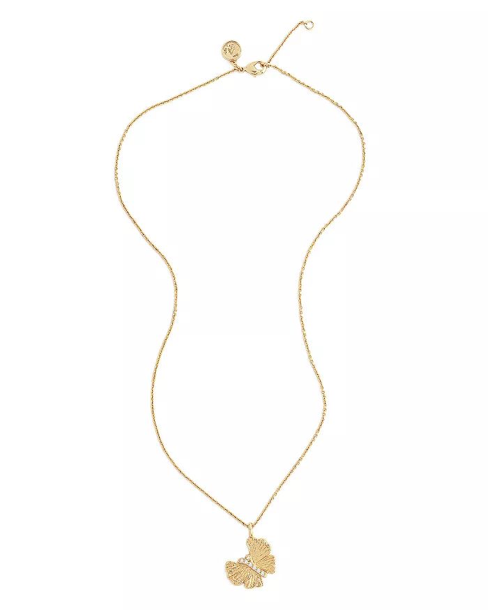 Pavé Butterfly Pendant Necklace in 18K Gold Plated, 16"-17" | Bloomingdale's (US)