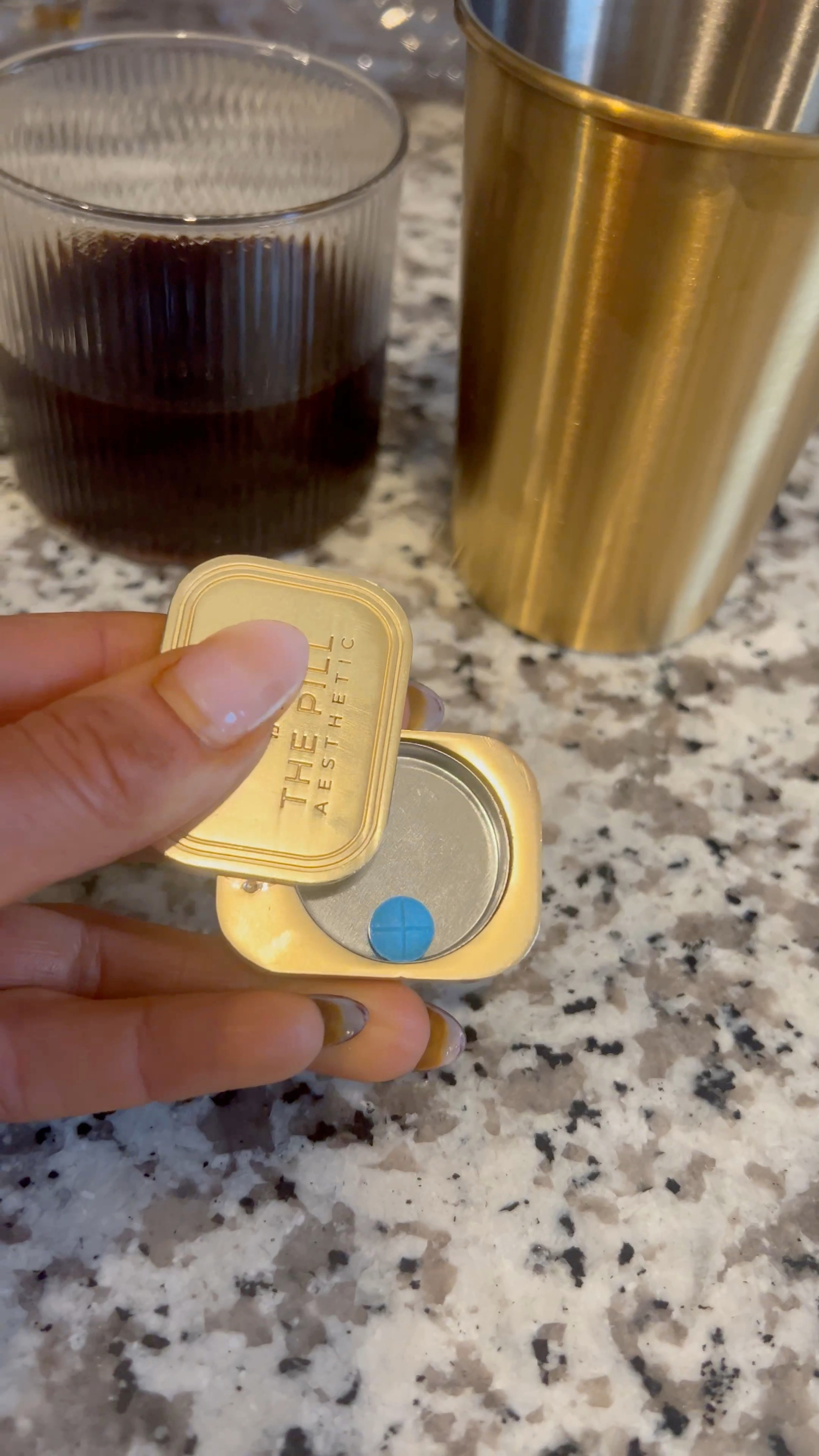 Gold Aesthetic daily pill case 
Wellness essentials 
Daily medication supplements 
Travel essentials 
Gift guide 
Gold stainless steel cups 

#LTKfit #LTKkids #LTKGiftGuide