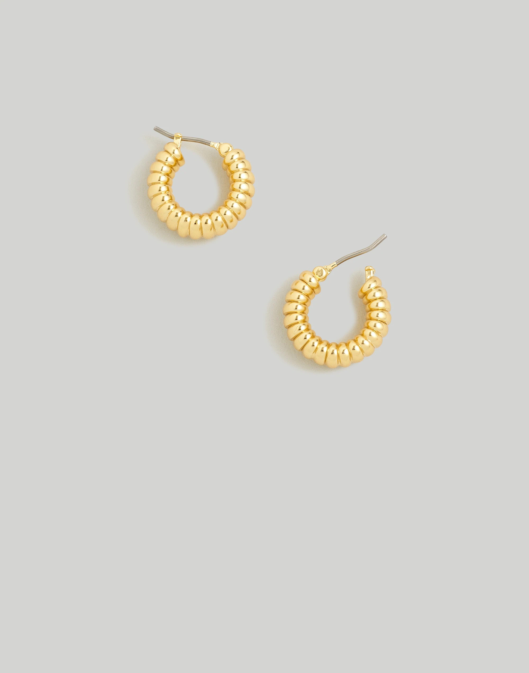 Ribbed Huggie Hoop Earrings | Madewell