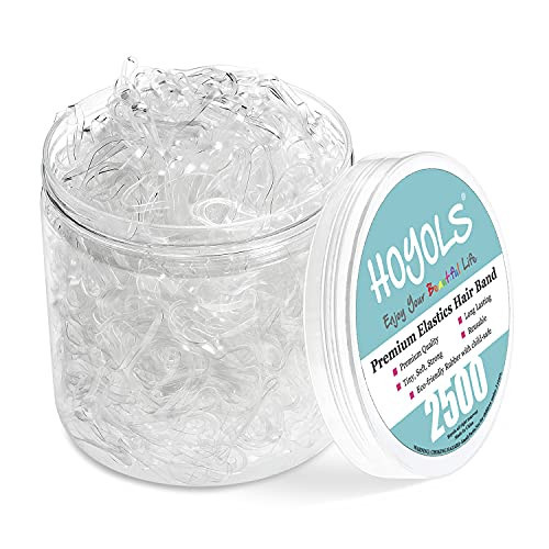 HOYOLS Clear Elastic Hair Bands, 2500 Small Rubber Bands Braids for Girls Kids Women Non-Slip Tiny Soft Hair Ties Accessories Value Pack TPR | Amazon (US)