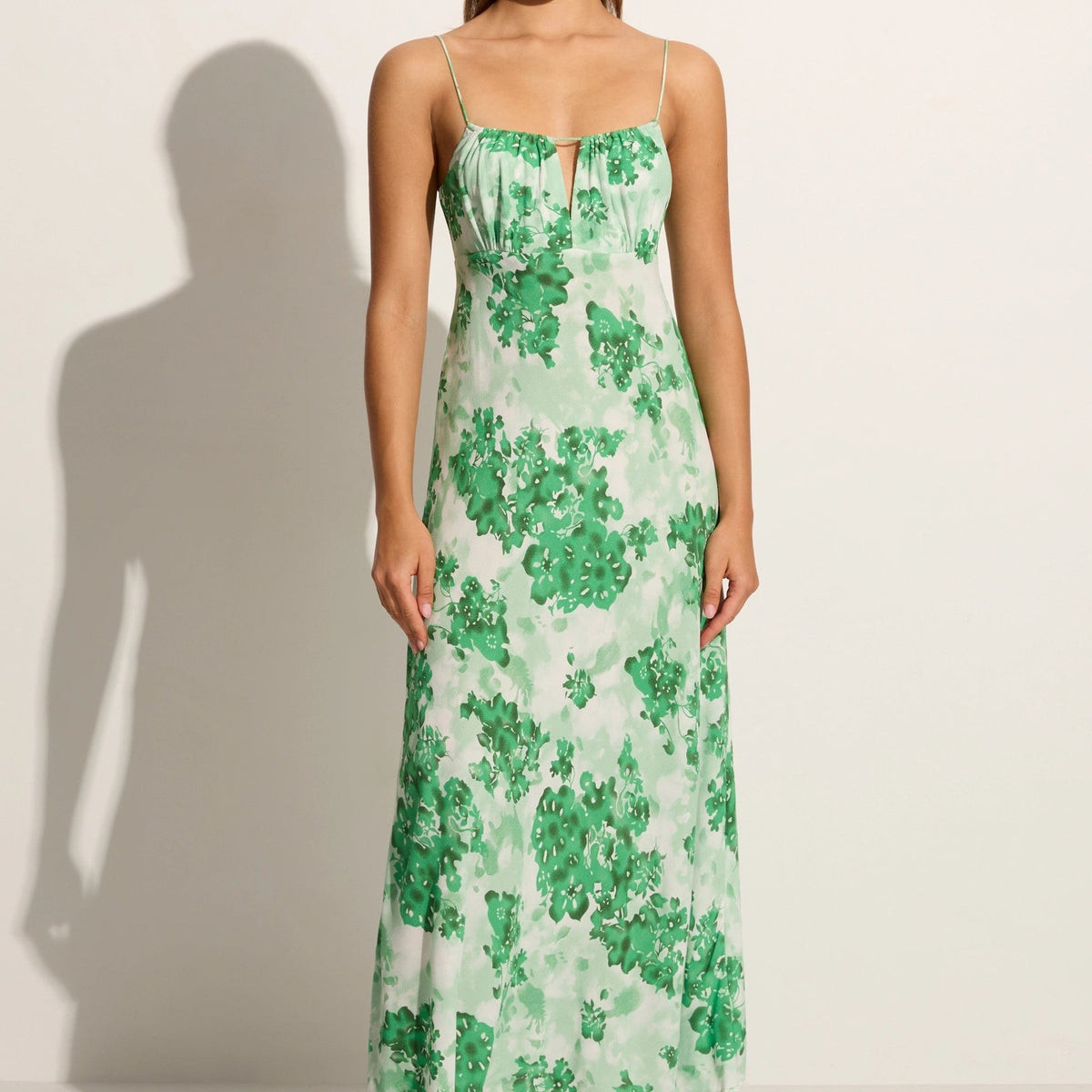 San Paolo Midi Dress Rosella Floral Green | Faithfull (AU)