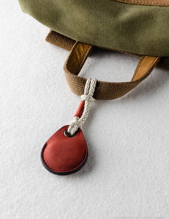 Leather Airtag Backpack Holder Case Keyfob Key Ring Red - Etsy | Etsy (US)