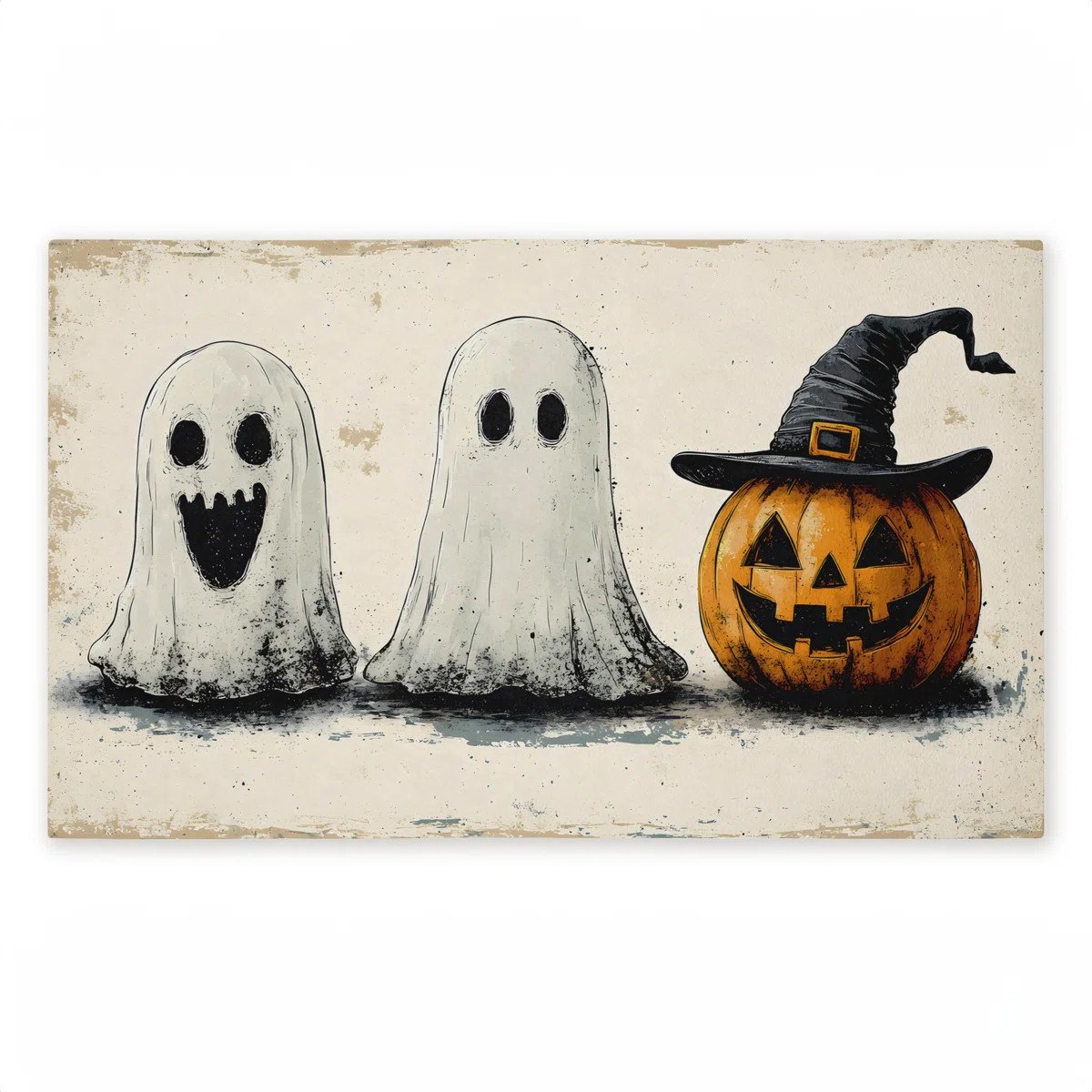 Halloween Icons Trio Printed Outdoor Door Mat, design by Creative Studio, 18"x30" | Wayfair North America