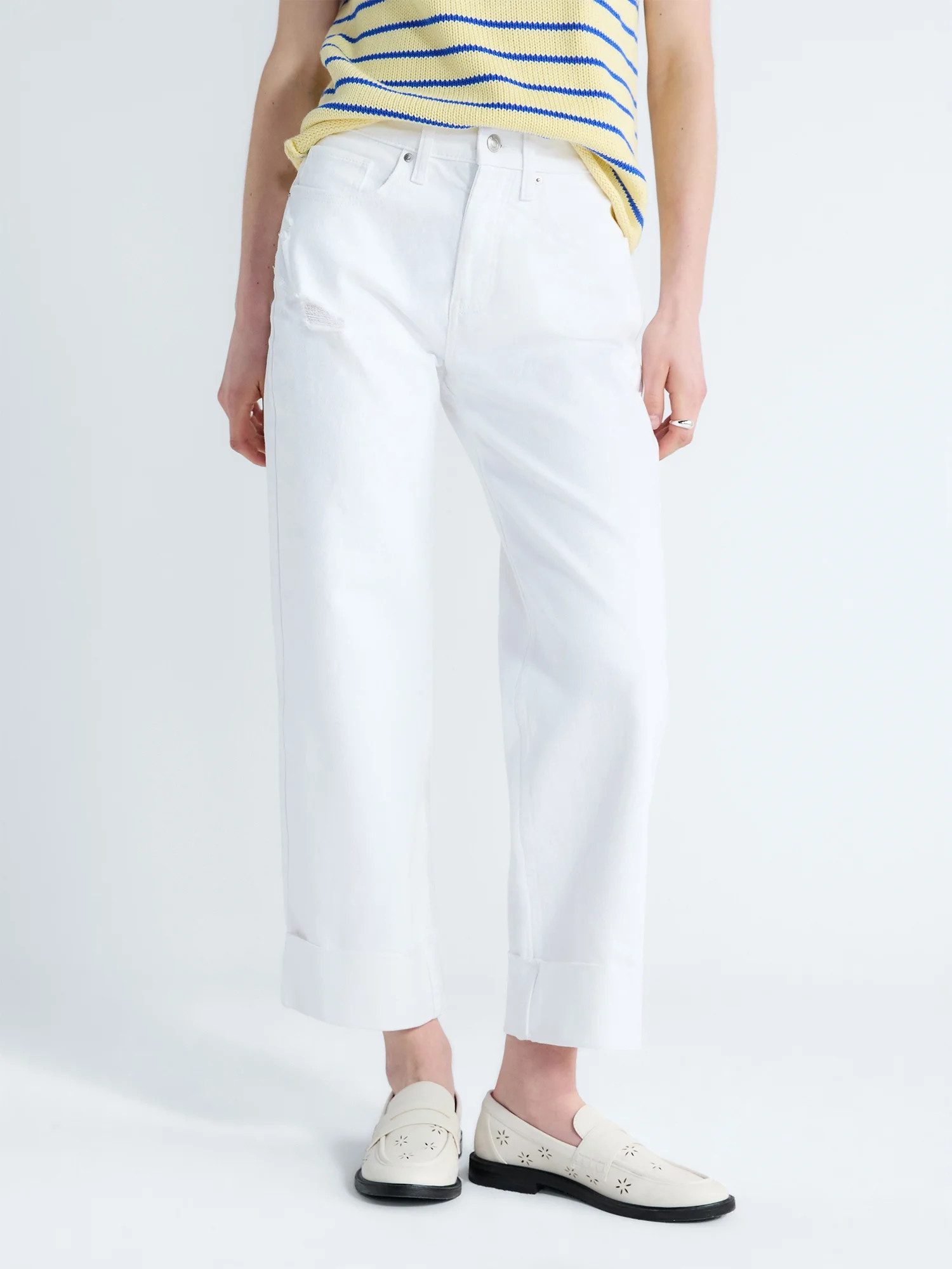 Free Assembly Women's High Rise Straight Cropped Jeans, Sizes 0-16 | Walmart (US)