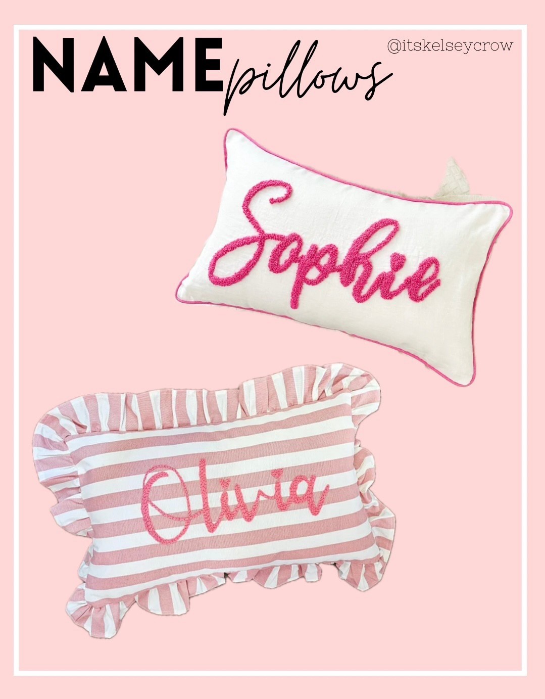 Nursery name pillow personalize custom girl mom 

#LTKKids #LTKHome #LTKBaby