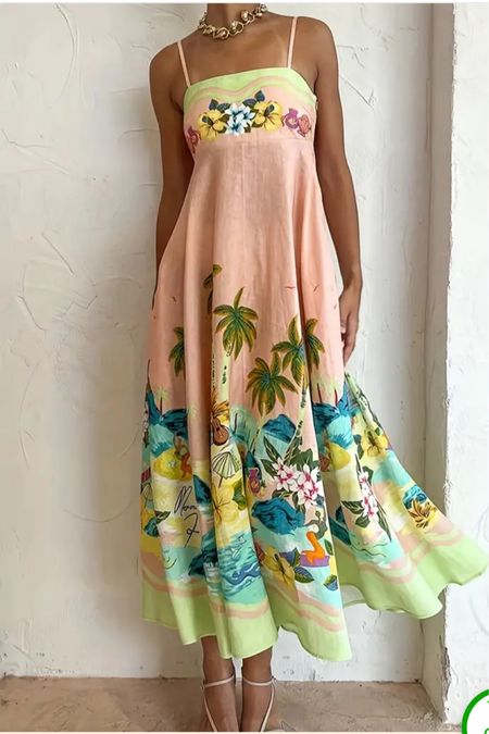 Tropical print midi dress, maxi dress, vacation dress 

#LTKFindsUnder50 #LTKFindsUnder100