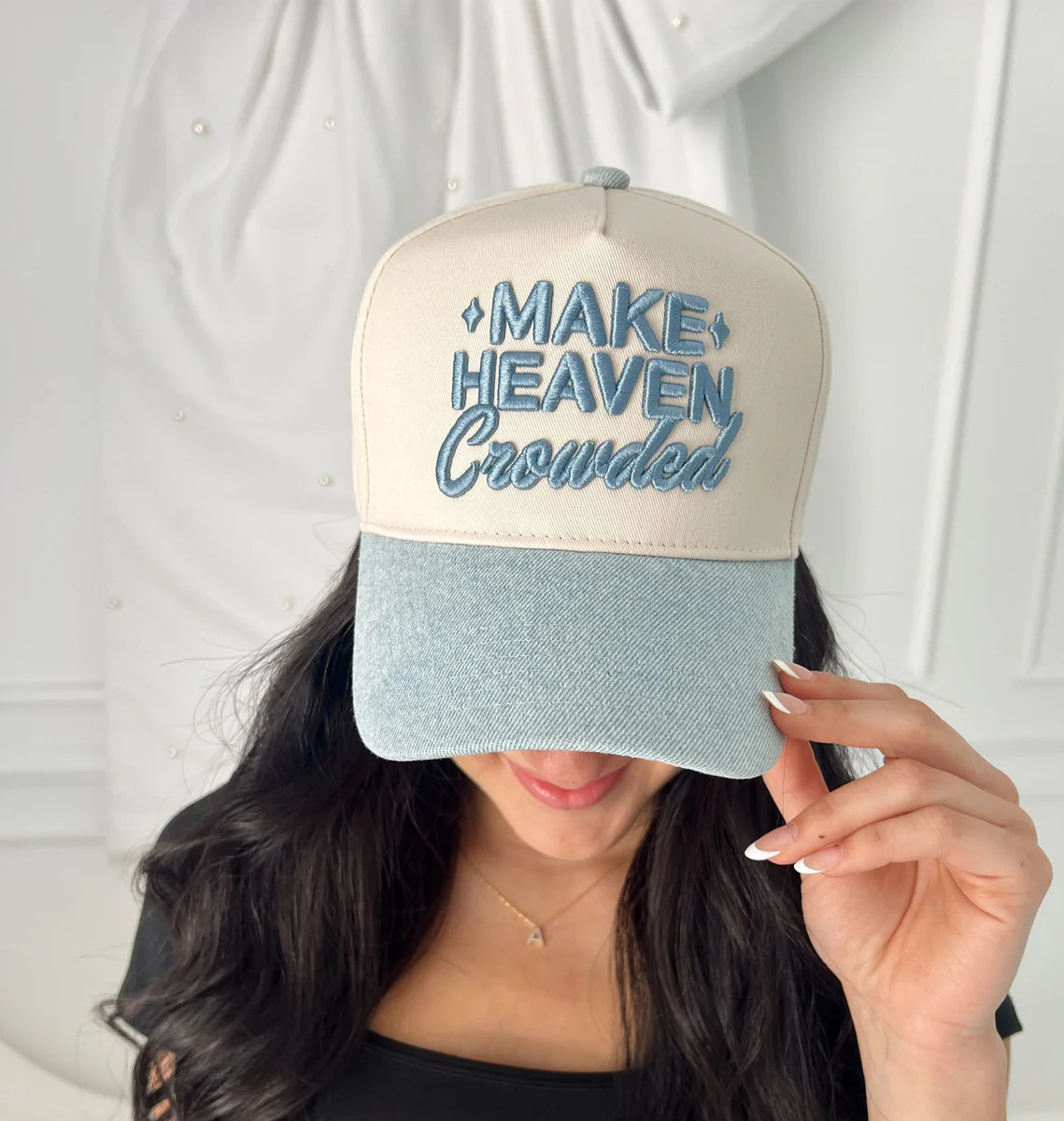 Make Heaven Crowded - Denim Vintage Trucker Hat | KenzKustomz