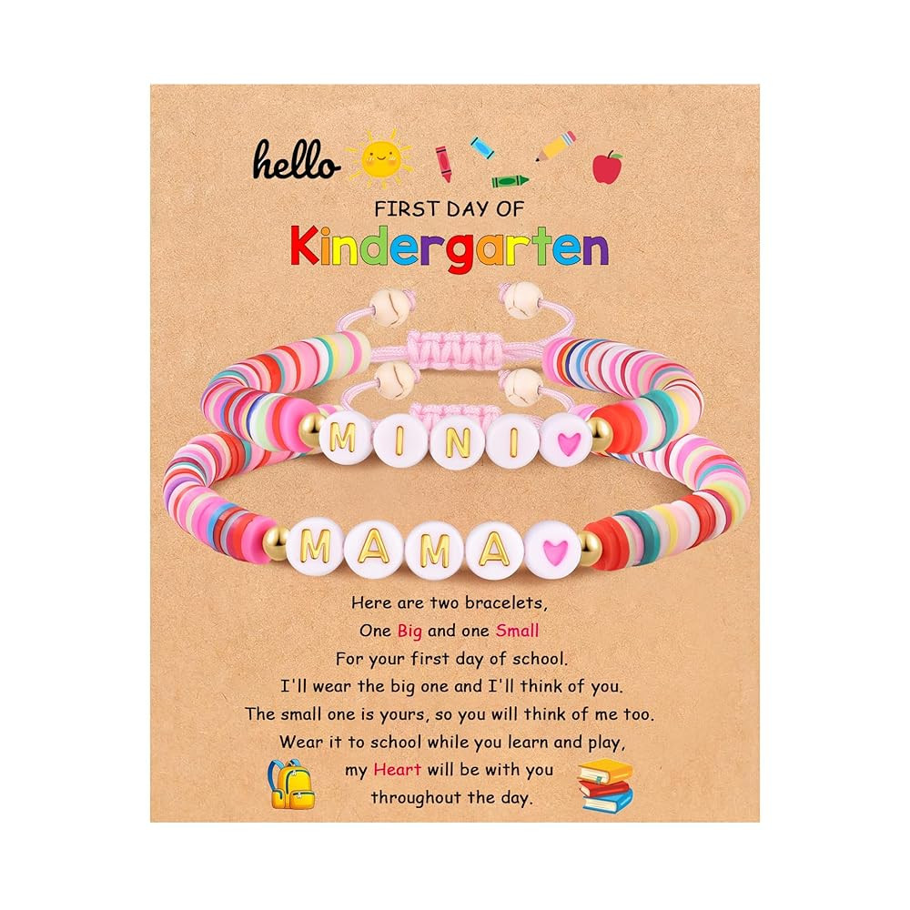 First Day of School Gift Kindergarten Prek Bracelet Mommy and Me Bracelets Back to School Gifts A... | Amazon (US)