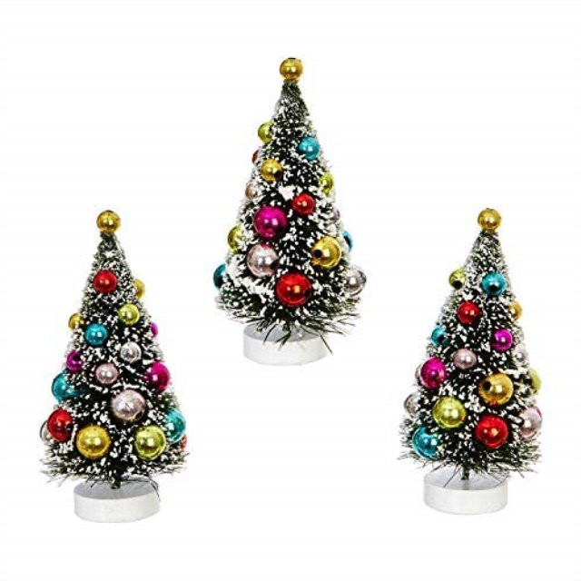 raz imports mini decorated christmas tree figurines - set of 3 | Walmart (US)