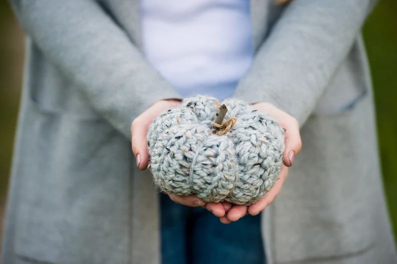 Crocheted Pumpkin Decor Thanksgiving Fall October Decor - Etsy | Etsy (US)