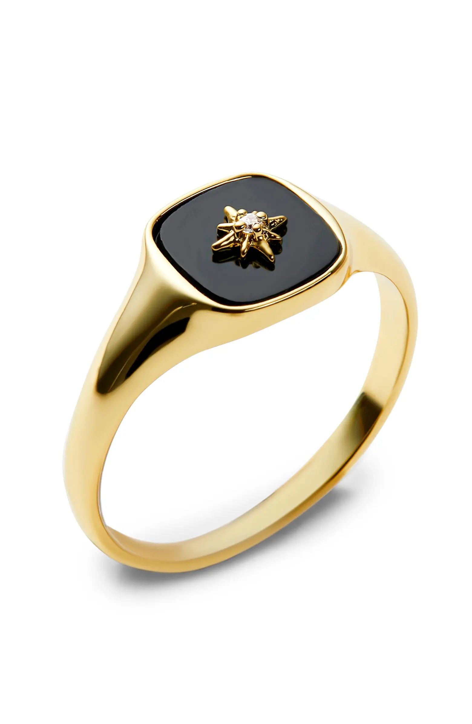 Gold Signet Ring - Amara Black | Nordstrom