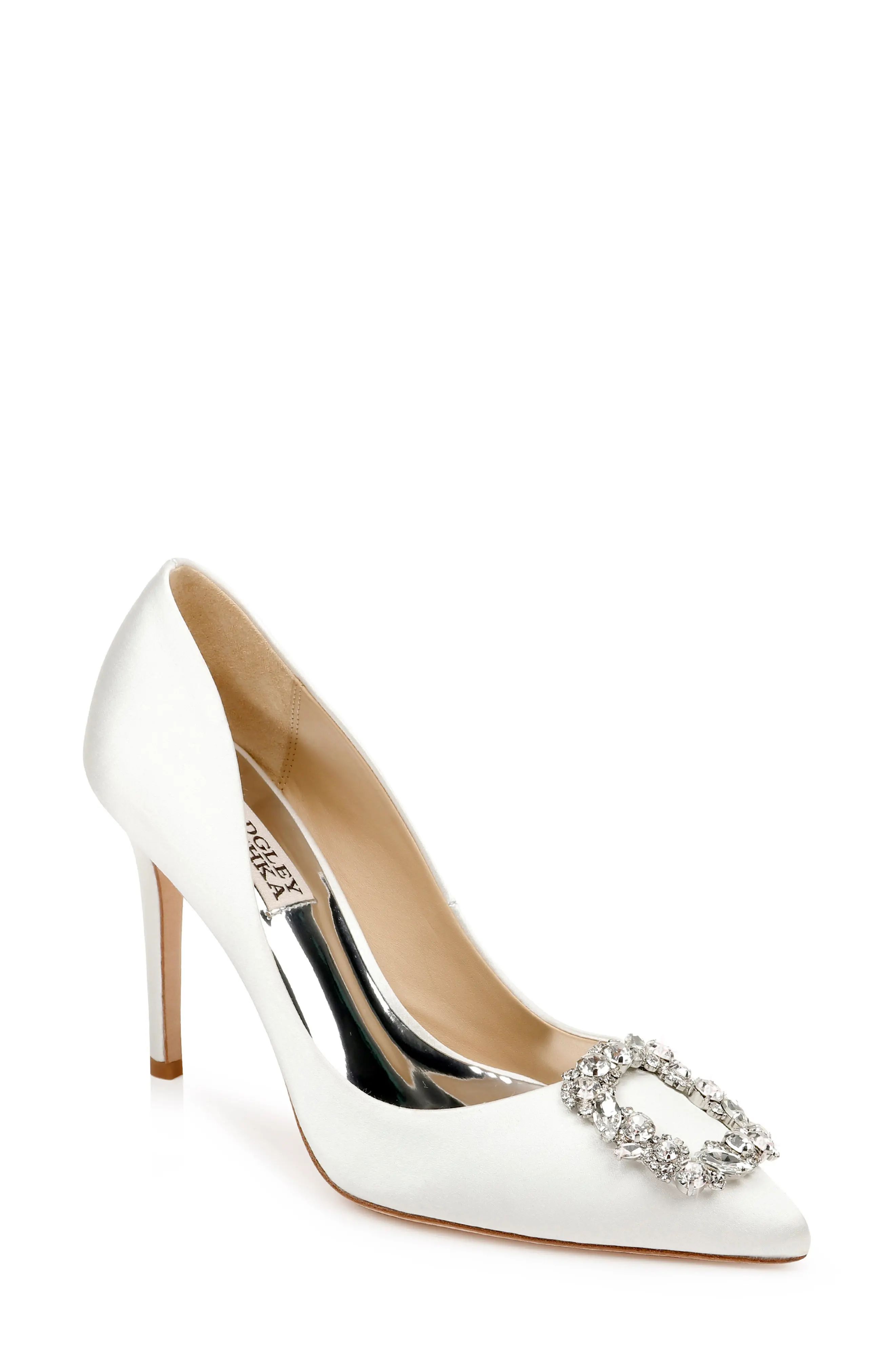 Women's Badgley Mischka Cher Crystal Embellished Pump, Size 9.5 M - White | Nordstrom