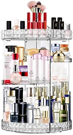 Makeup Organizer 360 Degree Rotating 7 Adjustable Layers Large Capacity Cosmetic Organizer Transpare | Amazon (US)