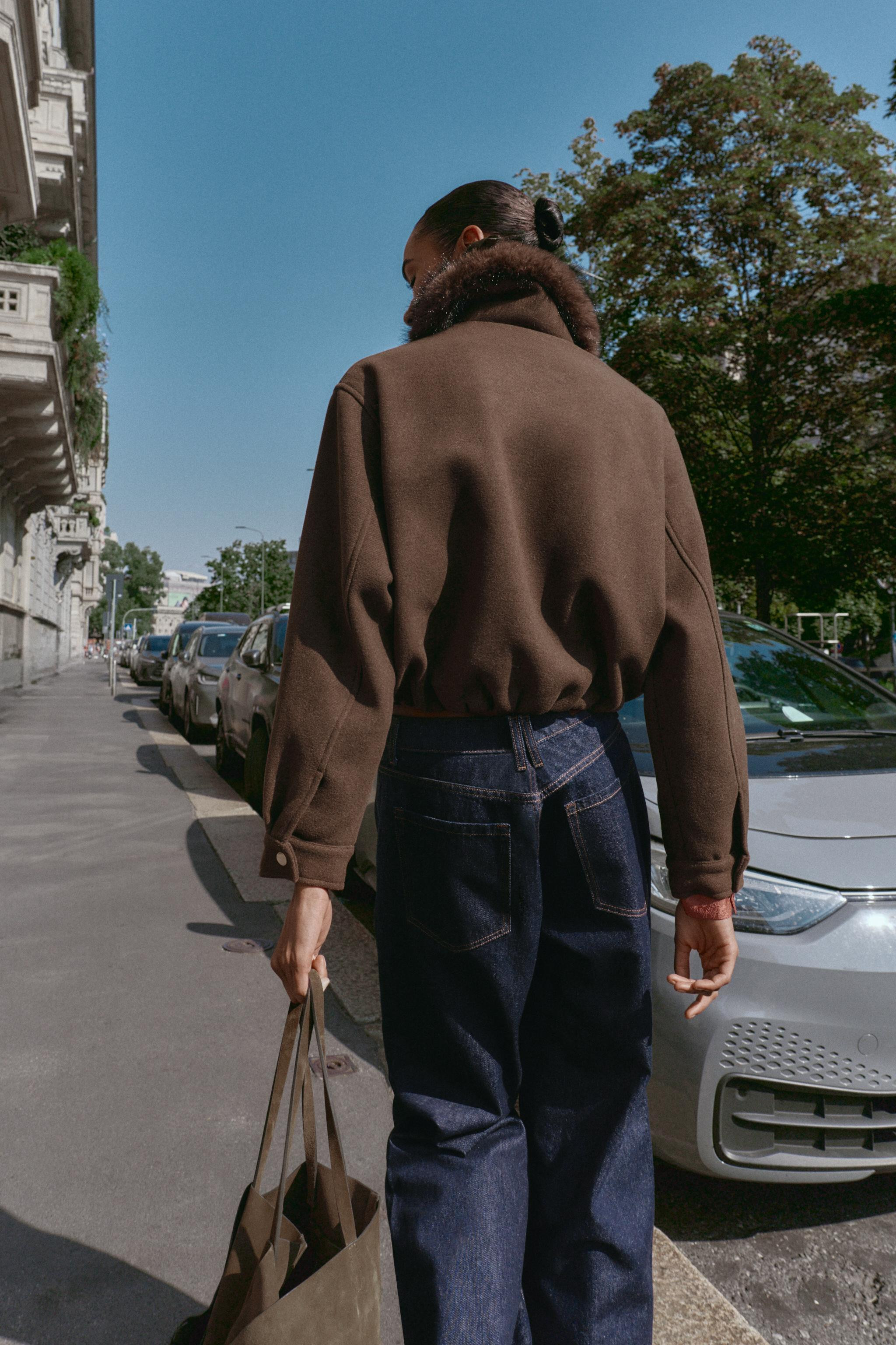 SOFT BOMBER JACKET WITH FAUX FUR COLLAR | Zara UK