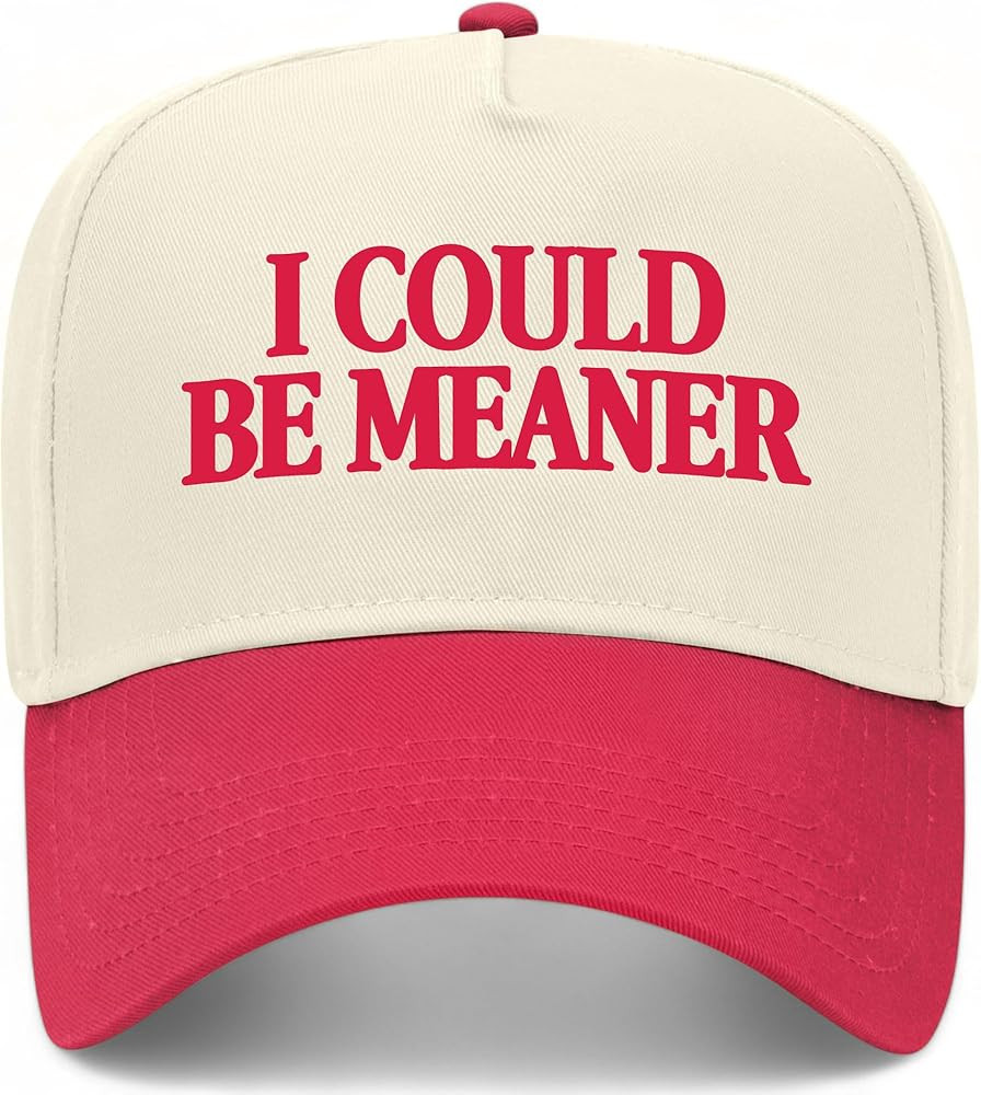 I Could Be Meaner Serif Vintage Trucker Hat | Funny Premium Snapback Baseball Hat for Men & Women | Amazon (US)