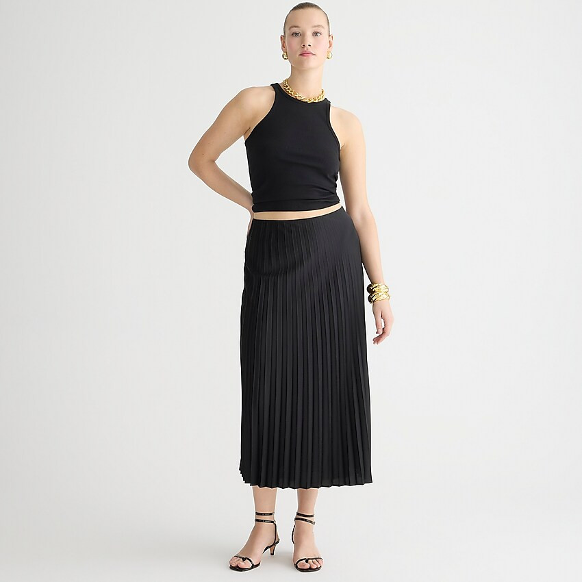 Pleated pull-on midi skirt | J. Crew US