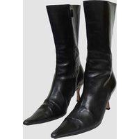 Vintage 00S Black Leather Pointy Boots | Size UK 8 Eu 41 Us 10.5 | Etsy (UK)