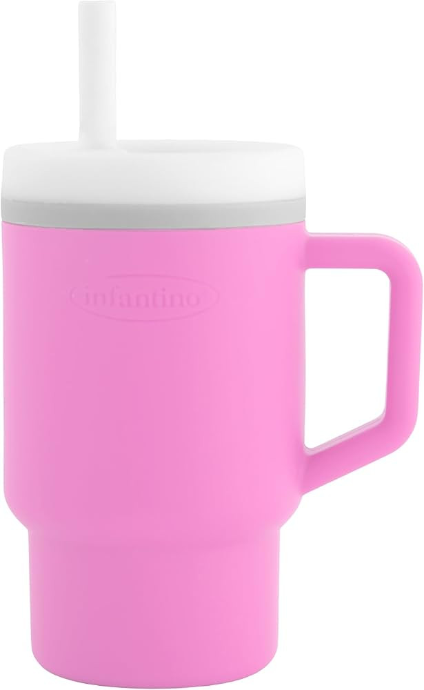 Infantino My 1st Tumbler, Silicone Sippy Cup with Straw & Handle, Spill-Resistant Baby Cup for On... | Amazon (US)