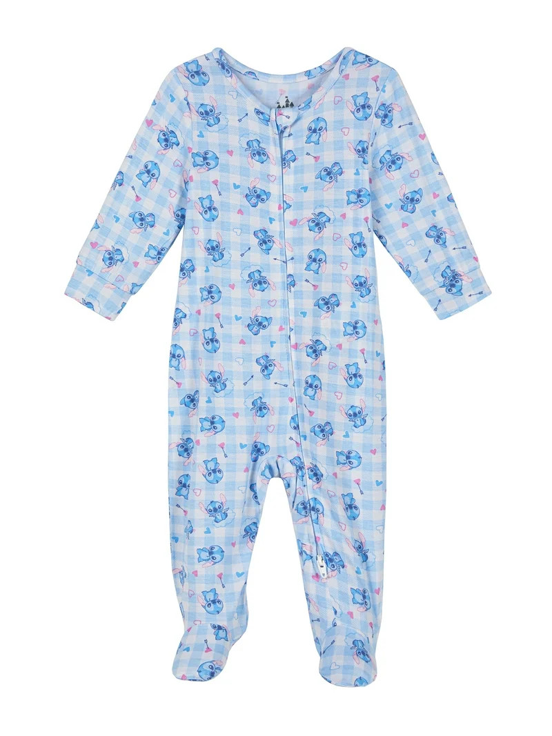 Stitch Baby One-Piece Footed Blanket Sleeper, Sizes NB-9M | Walmart (US)