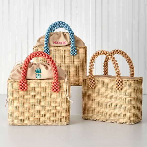 Isla Beaded Wicker Bag | Mark and Graham