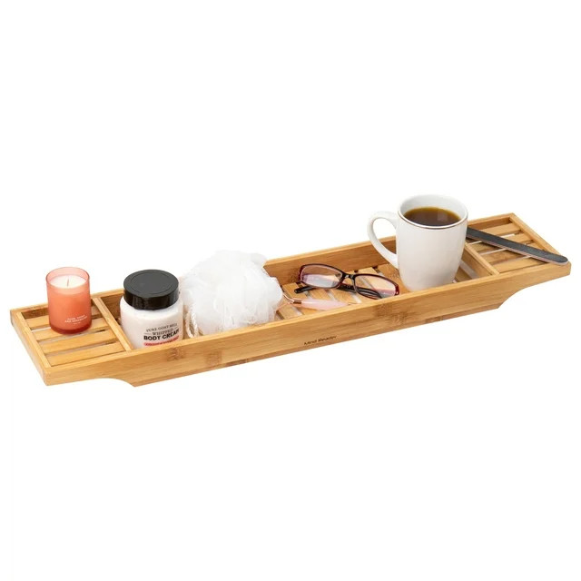 Mind Reader Bali Collection, Luxury Bamboo Bath Caddy, 27.5 x 5.75, Brown | Walmart (US)