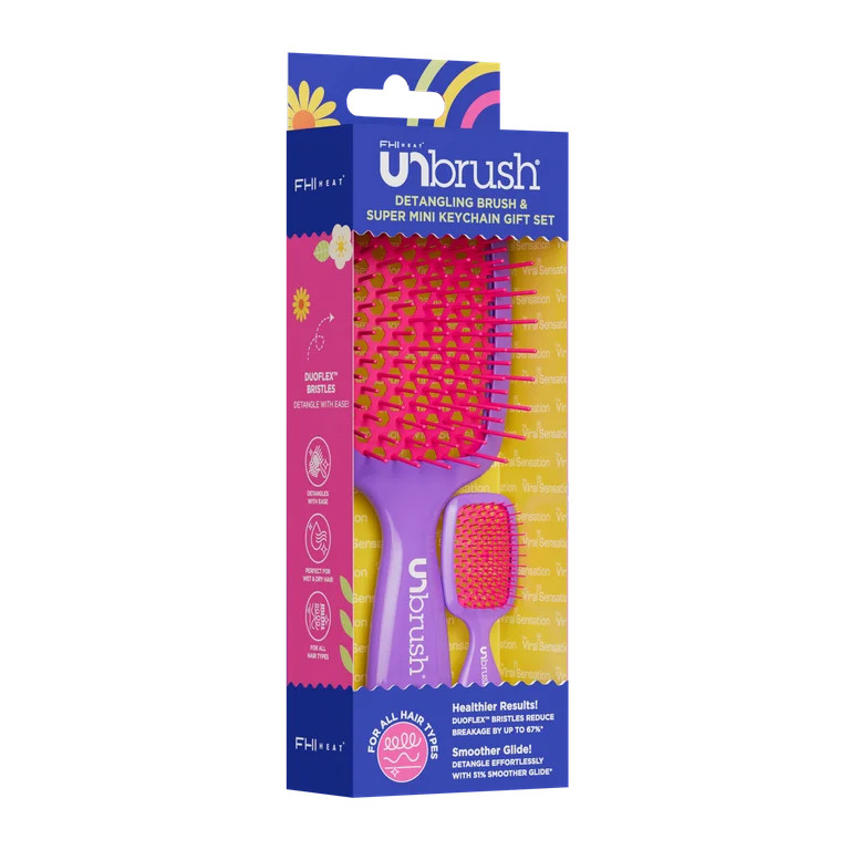 FHI Heat UNbrush\u00ae Neon Set, Detangling for All Hair Types, Purple | Walmart (US)