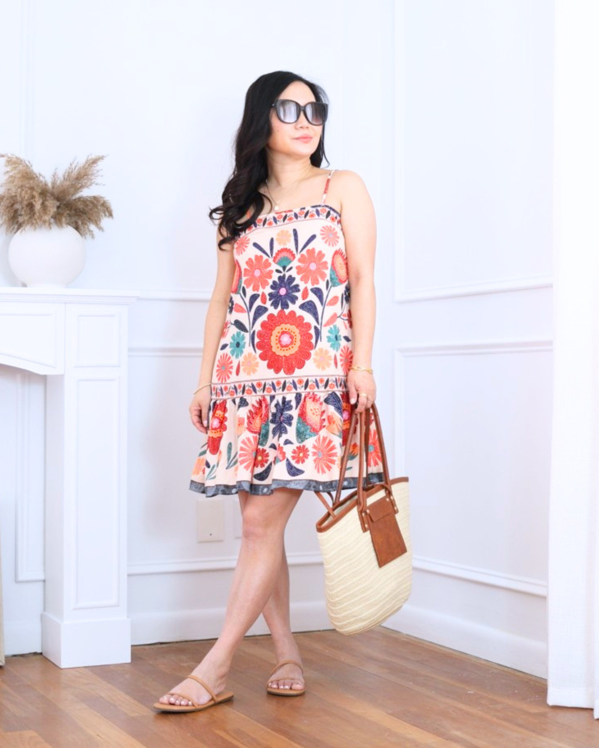Floral boho cami mini dress and strappy sandals from Amazon styled with a raffia tote — light, playful, and effortlessly put together for sunny days out. I’m 5’2, wearing size XS.

#LTKootd #LTKPetite #LTKOver40