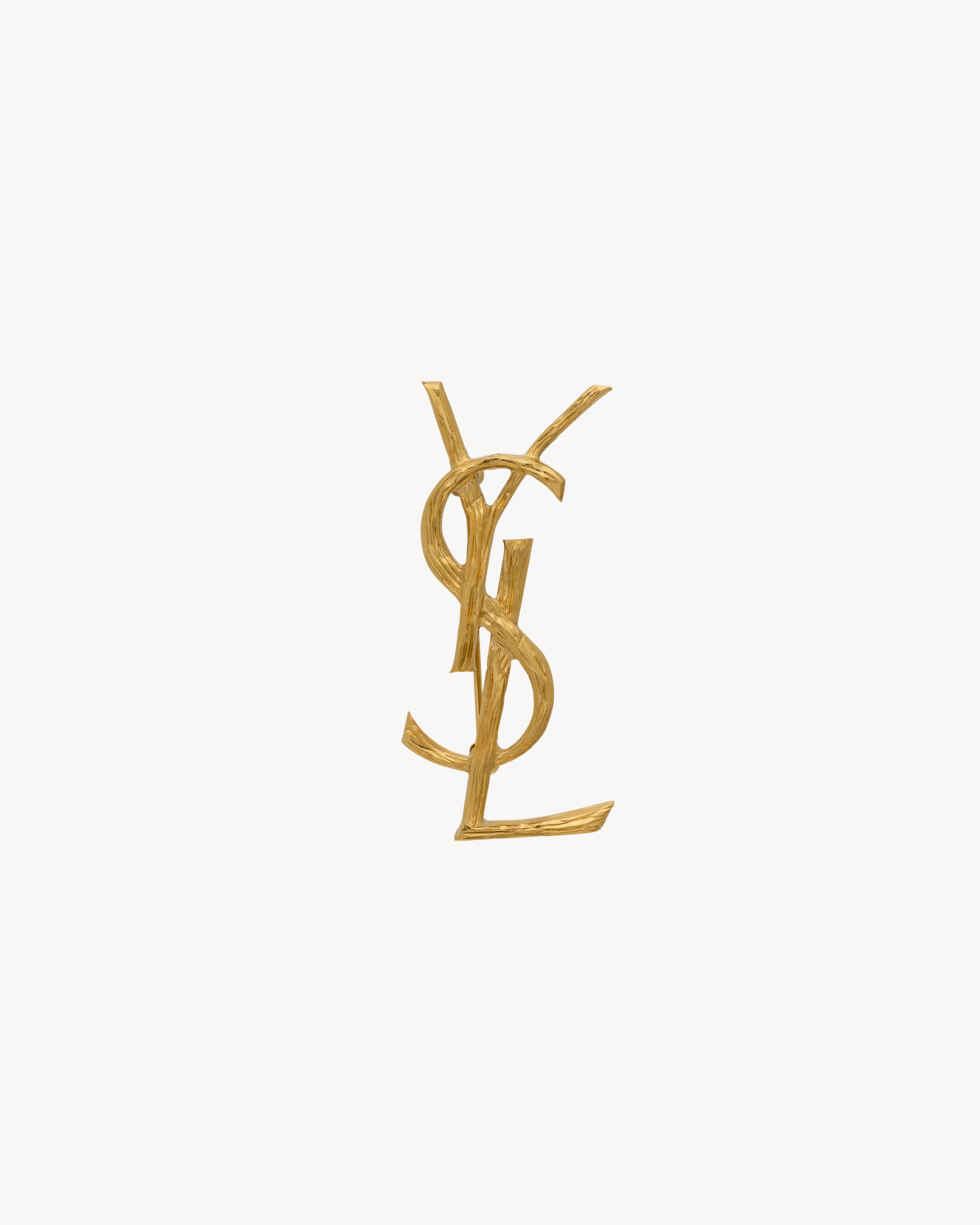 Saint Laurent Cassandre Brooch In Metal - Yellow/gold - Women - One Size | Saint Laurent Inc. (Global)