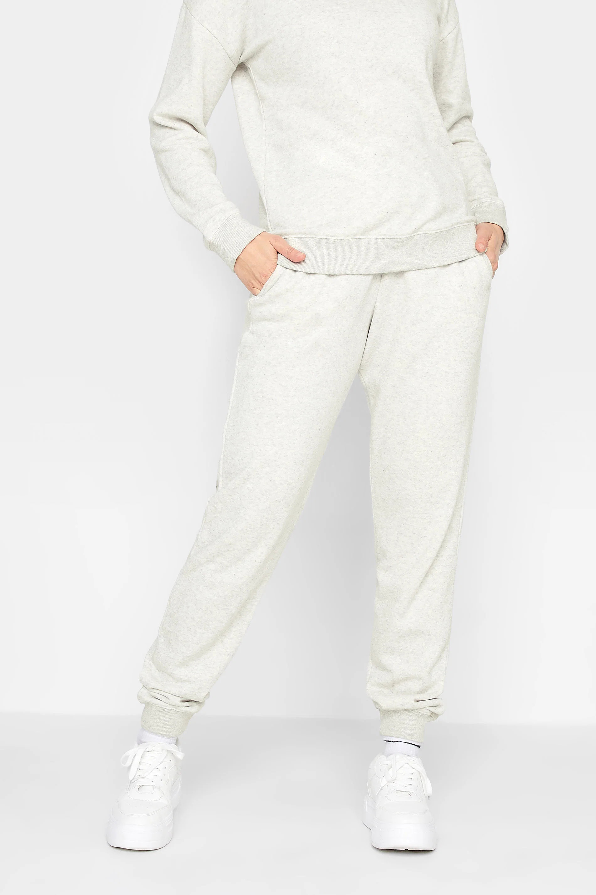 LTS Tall Light Grey Cuffed Drawstring Joggers | Long Tall Sally
