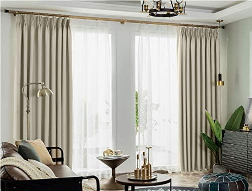 Amazon.com: IYUEGO Pinch Pleat Solid Thermal Insulated 95% Blackout Patio Door Curtain Panel Drap... | Amazon (US)