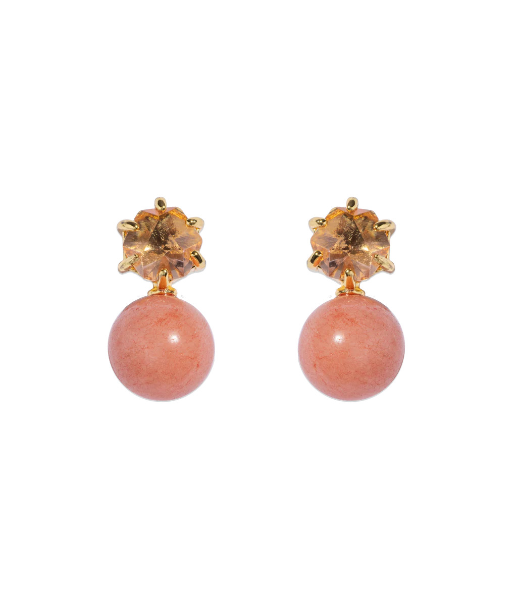 Sabine Studs in Coral | Over The Moon