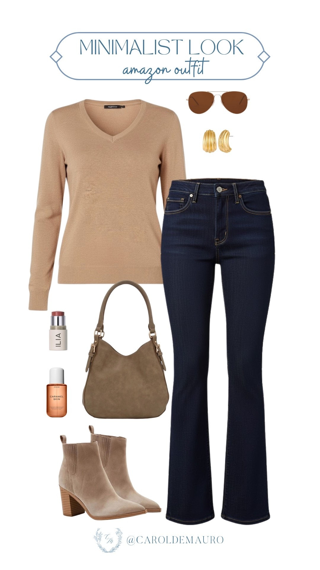 Try out this this minimal and classy combo for your everyday wear: a timeless V-neck knit, flattering denim, and chic suede boots! Don't forget the suede handbag to elevate the whole outfit.

amazon fashion, affordable style, neutral outfit, denim lover, suede finds, fall fashion trend, city stroll, effortless look

#LTKStyleTip #LTKSeasonal #LTKHome