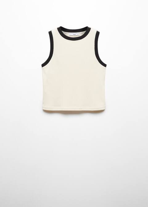 Contrast trim top -  Women | Mango United Kingdom | MANGO (UK)