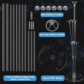 Voircoloria 4 Sets Balloon Stand Kits, Balloon Sticks Holder with Base for Table Graduation Birth... | Amazon (US)