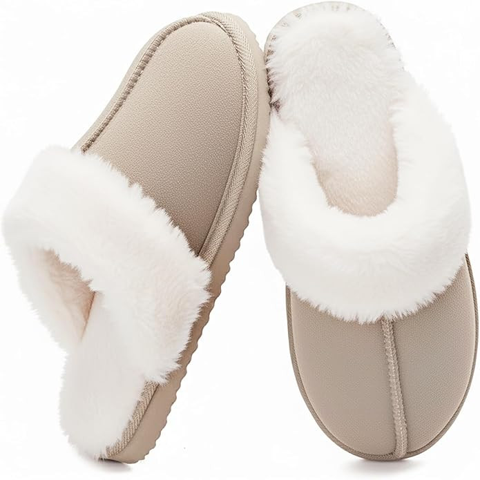 OOW Fuzzy Slippers for Women Cozy Faux Fur House Shoes Winter Warm Memory Foam Slippers for Indoo... | Amazon (US)