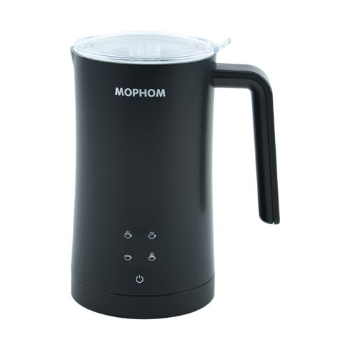MOPHOM Milk Frother, Electric Frother and Evaporator for Coffee Milk,Hot Chocolate,Black, 350 ml Automatic Frother for Hot or Cold Milk with Touch Screen and 4 Modes, (Black) | Amazon (US)
