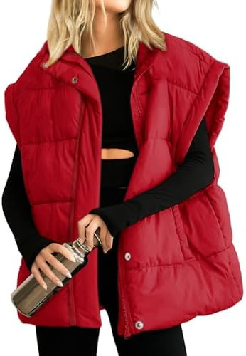 Songling Womens Oversized Puffer Vest Stand Collar Full Zip Sleeveless Bubble Puffer Vest Quilted... | Amazon (US)