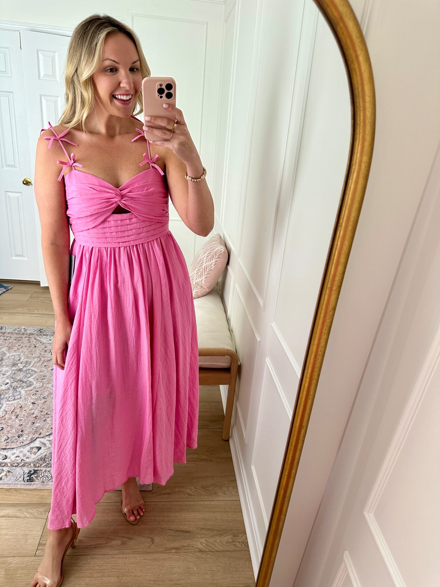 The bow details on this 😍😍 so pretty for a wedding guest dress , summer event dress, cocktail dress - wearing a med 

#LTKMidsize #LTKStyleTip #LTKWedding