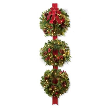 Christmas Cheer Ribbon Wreath Trio | Frontgate | Frontgate