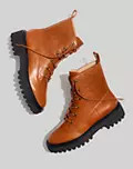 The Rayna Lace-Up Boot in Leather | Madewell